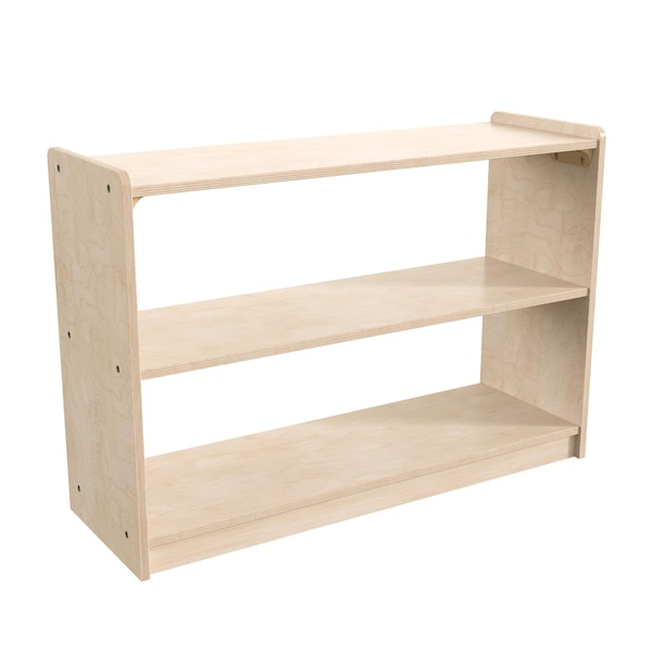 Flash Furniture Bright Beginnings Commercial Extra W 2 Shelf Wooden Classroom Open Storage Unit, Natural MK-ME088030-GG - main